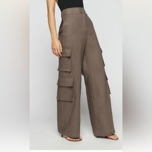 Reformation Taupe Wide Leg Cargo Pants